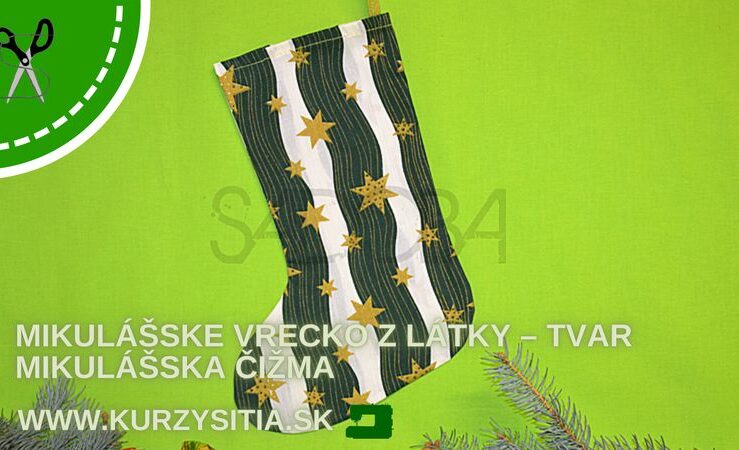 Mikulášske vrecko z látky – tvar mikulášska čižma