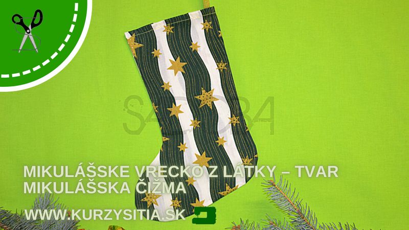 Mikulášske vrecko z látky – tvar mikulášska čižma