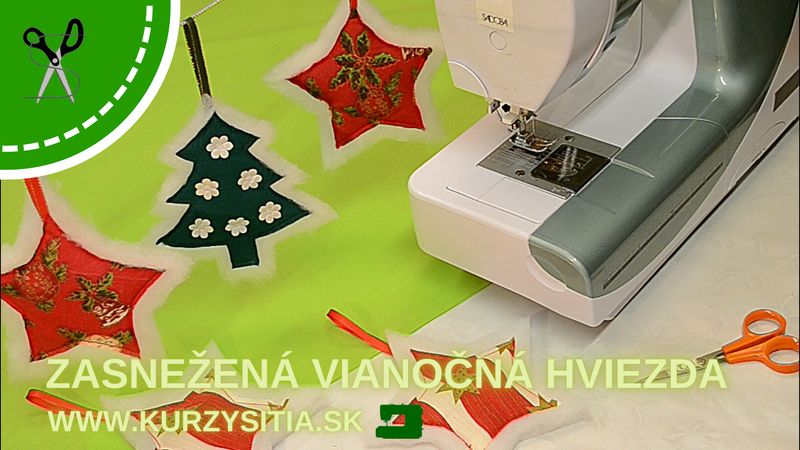 Zasnežená vianočná hviezda – šité vianočné ozdoby